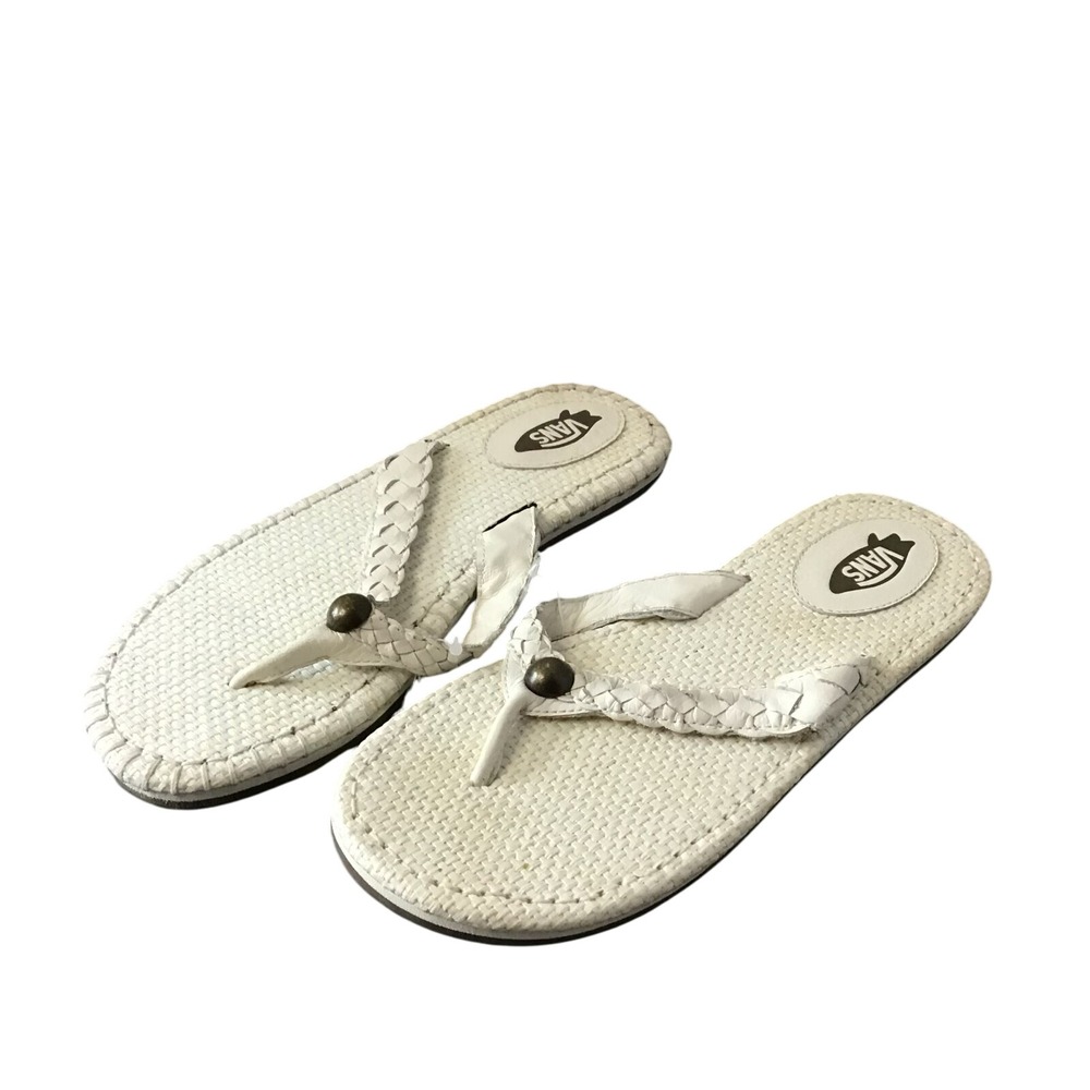 VANS Womens Antique White Hand Woven Straw Outdoor Summer Sandals ‎ Size 7